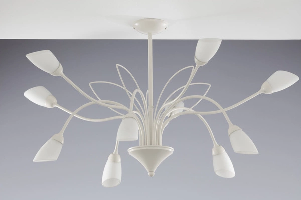 Klasyczny Żyrandol GLORIOSA wys. 50cm 10xG9 14W IP20 | piaskowo-szary