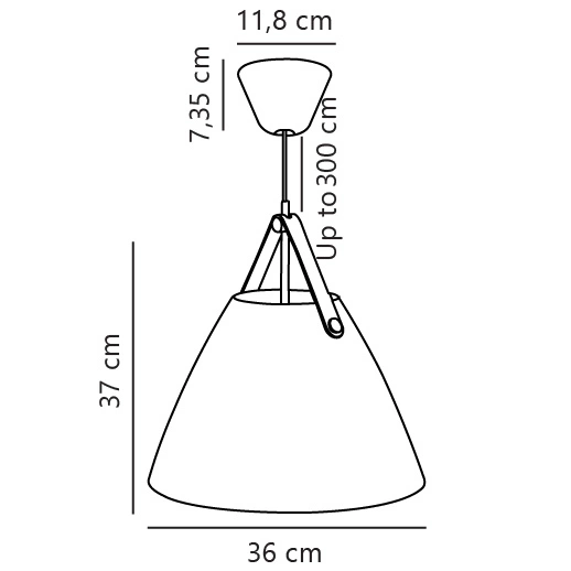 Lampa wisząca STRAP E27 40W Metal | Czarny