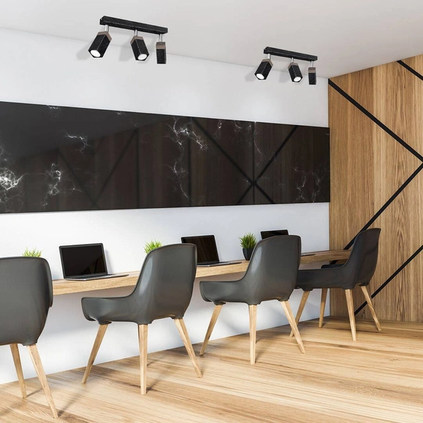 Lampa sufitowa SOLO, MLP7473, przecierany czarny/drewno patynowane, 3x5W mini GU10