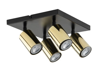 Lampa Sigma Zoom 4 kwadrat czarny mosiądzowany 33601