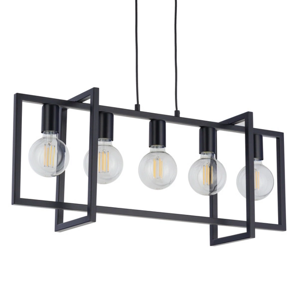 Nowoczesna lampa wisząca EDEN 5x E27 60W szer. 76cm | czarny