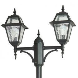 Aluminiowa Latarnia do ogrodu 185-285 cm Witraż OGMWN 2 N | czarny