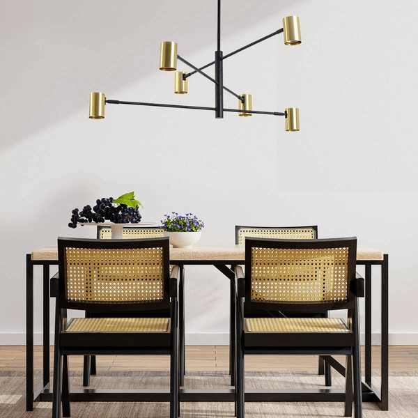 Lampa sufitowa Snow 6, czarny/złoty, 6x50W GU10