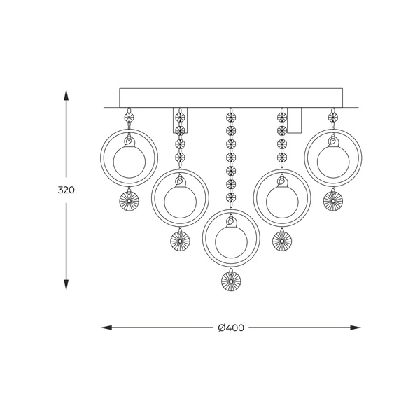 19031-M GRESSA LAMPA SUFITOWA CHROME