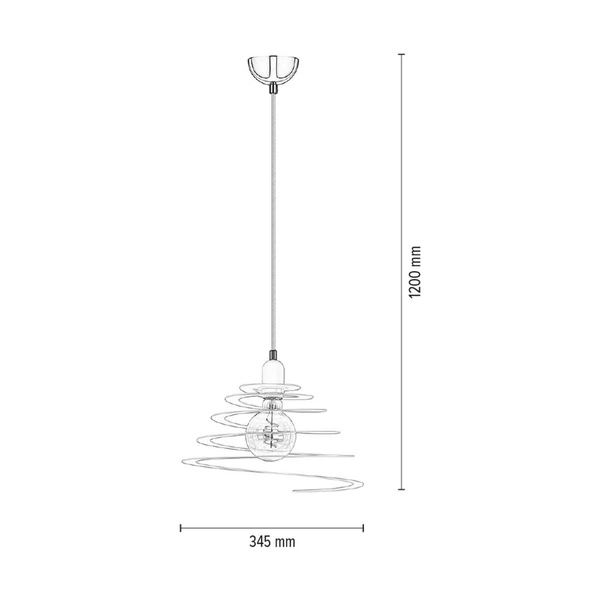 Lampa Wisząca Komet 1xE27 Max.60W Chromowany Metal/Biały Metal/Biały Kabel PCV 1851102