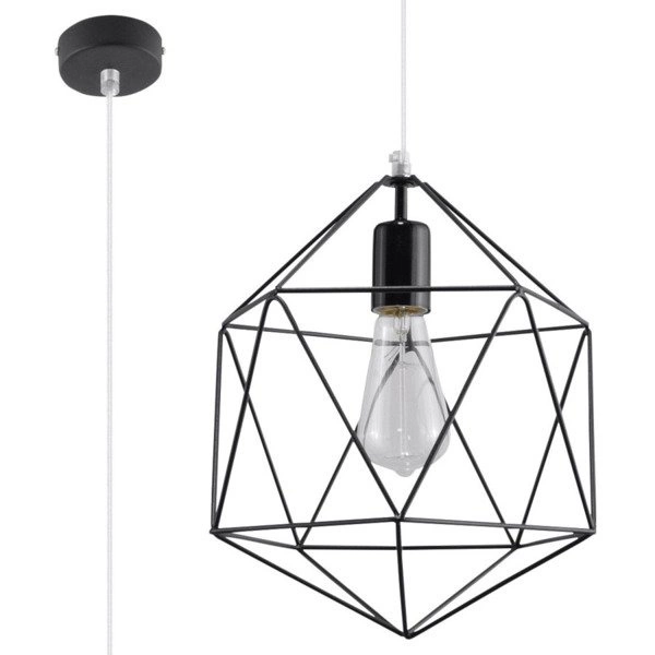 Lampa Wisząca GASPARE Czarna Stal, E27 60W, SL.0291