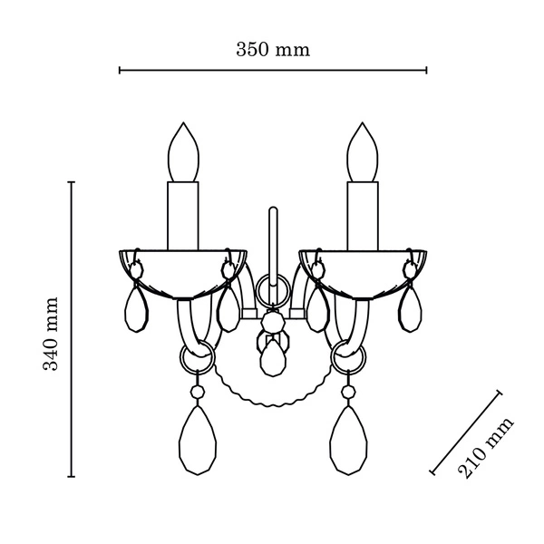 Kinkiet QUEEN przeźroczysty 2pkt świecznik 9140202