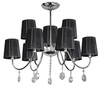 SORENTO LAMPA WISZĄCA 9X40W E14 CHROM ABAŻUR CZARNY