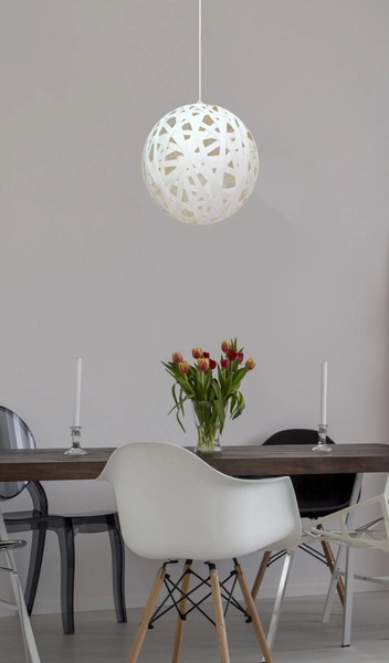 Lampa wisząca FRIDA 40 cm 31-51127 biała 1x60W E27