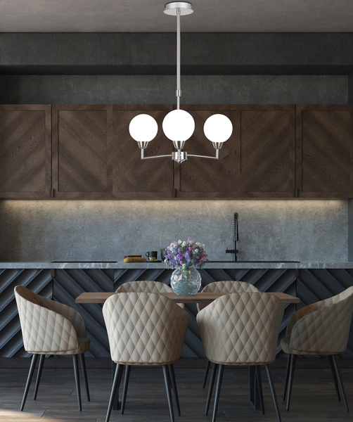 Lampa wisząca LOGOS, 33-05441, satynowy/biały, 3x25W G9