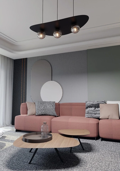 Lampa wisząca Emibig AURA 3 BL GRAFIT 1300/3