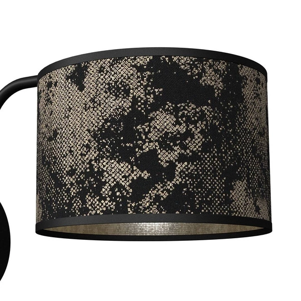 Stylowy kinkiet ścienny do salonu SATINO GOLD 1xE27 | czarny złoty