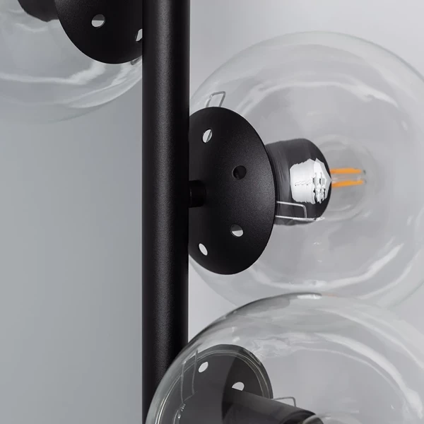 Lampa Podłogowa Czarna Kule Abruzzo Valle 5xE27