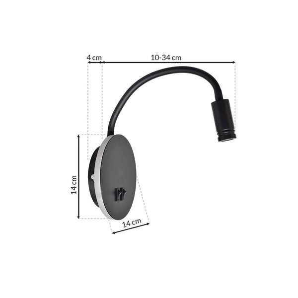 Lampka nocna BASE 8W+2W BLACK ML6354