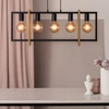 Nowoczesna lampa wisząca EDEN 5x E27 60W szer. 76cm | czarny złoty