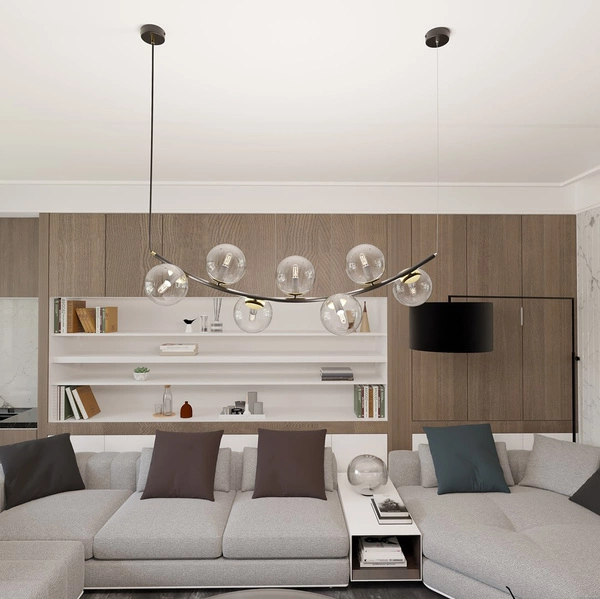 Lampa wisząca Emibig RITZ 7 BL TRANSPARENT 1296/7