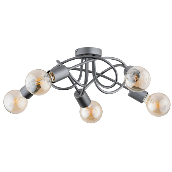 Lampa sufitowa ALFA BOSTON SREBRNA 5xE27 52cm | 63193