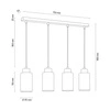 Lampa wisząca Bosco 4xE27 maks. 60W drewno brzozowe/białe szkło/przezroczysty kabel PVC 1720460