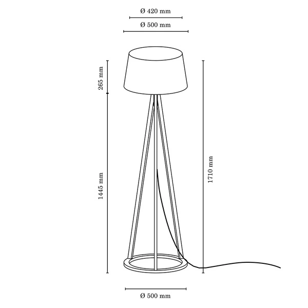 Konan Lampa Podłogowa 1xE27 Max,60W Dąb Olejowany/Antracyt/Biały 6421174