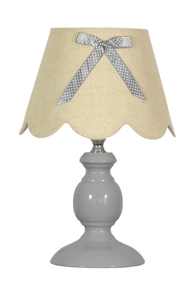 Lampa stołowa/nocna WHILMA 41-64127 szara z kokardką 1x40W E14
