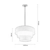 Lampa Wisząca Ora 1xE27 Max.40W Czarny Metal/Przezroczysty Kabel PCV/Złoto-kremowy klosz z tkaniny 96202120
