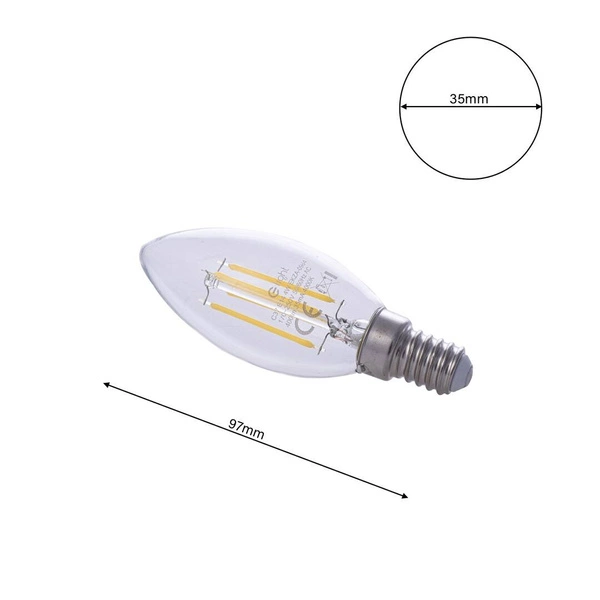 Żarówka ozdobna FILAMENT LED 4W E14 C37 świeczka barwa neutralna 4000K EKZF0964