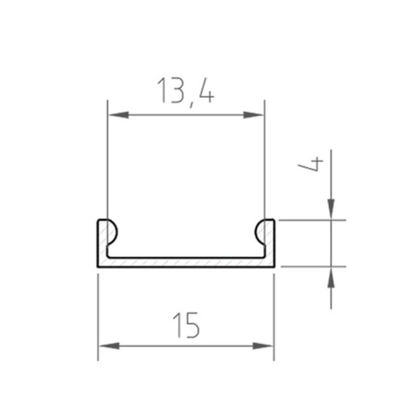 Profil LED P4-3 100cm szer. 13mm | do osłonek C1/C11 | biały