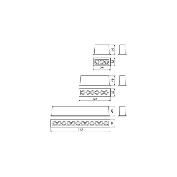 Oprawa podtynkowa ARCHI M punktowa LED 8W 36° 3000K | czarny