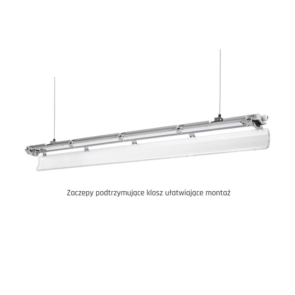 LIMEA LED TUBE SLIM HERMETYK G13 2x150 250V IP65 1610x90x63 mm SZARY