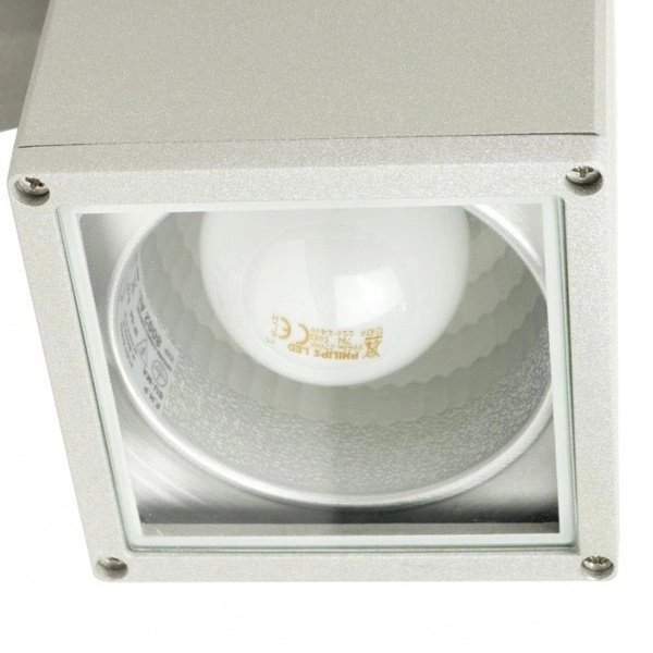 Kinkiet prostokątny IP54 na elewację 2x E27 ADELA 8001 AL | srebrny