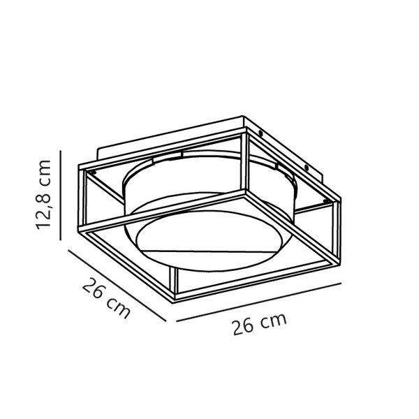 Lampa sufitowa GRIFFIN E27 15W Aluminium | Przydymiony