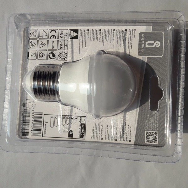 Żarówka LED E27 3W zimna 6500K kulka G45