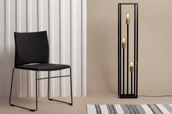 Nowoczesna lampa podłogowa VIGO 3x E27 60W wys. 121cm | czarny złoty