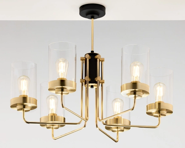 Żyrandol RAMIREZ wys. 64cm 6xE27 15W IP20 | złoty połysk