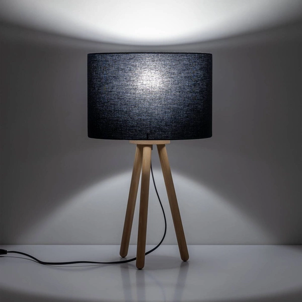 Minimalistyczna lampka nocna buk TOKYO E27 60W wys. 52cm | czarny 5293