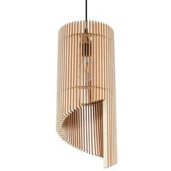 Lampa wisząca ALEXIA, naturalne drewno, czarny PCV SL.0640