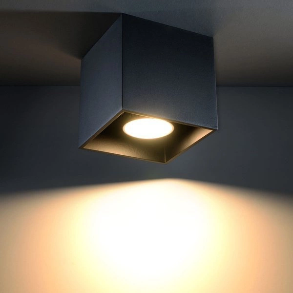 Plafon Sollux QUAD 1 Lampa sufitowa Aluminium czarny 12W LED, SL.0022