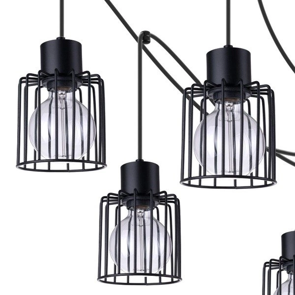 Lampa wisząca podwieszana LUTO KWADRAT VII czarna