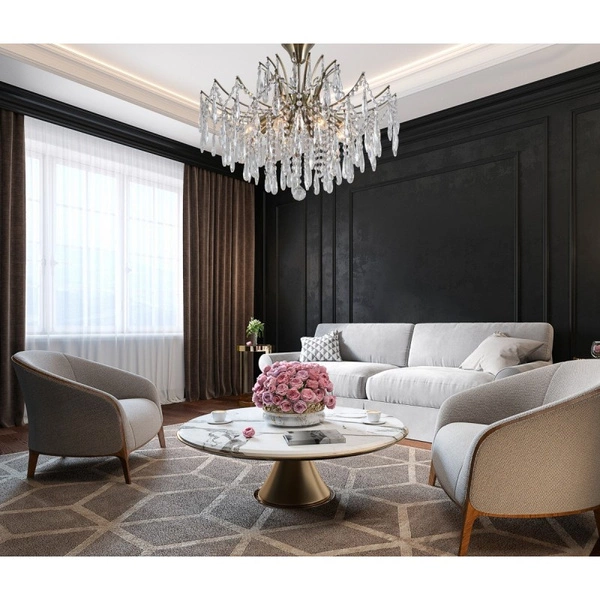 Lampa wisząca żyrandol Mallola śr. 63cm 8xE14 | brąz antyczny