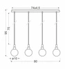 Lampa wisząca listwa MALDUS, 34-01474, chrom/biały, 4x40W G9