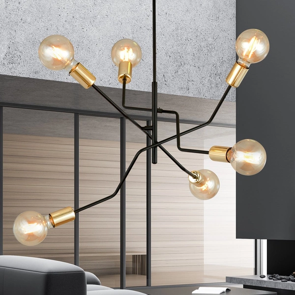 Lampa sufitowa Emibig BOLT 6 Czarny GOLD 1125/6