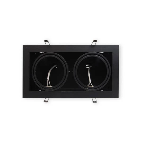 Oprawa halogenowa wpuszczana 2xGU10 AR111 | Czarna