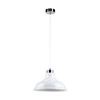 Lampa wisząca Avino 1xE27 Max.60W Chromowany metal/Przezroczysty kabel PVC/Białe szkło 9874028
