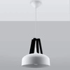 Lampa Wisząca CASCO Stal, Biała/Czarne Drewno, E27, 60 W, SL.0387