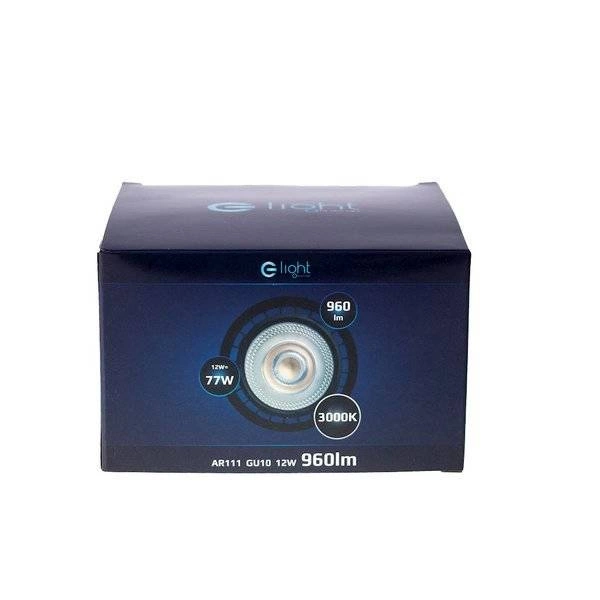 Czarna żarówka LED AR111/ ES111 GU10 - 12W ciepła 3000K