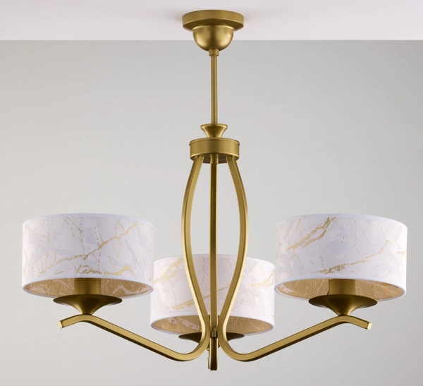 Klasyczny Żyrandol KASZMIR wys. 58cm 3xE27 15W IP20 | złoty połysk