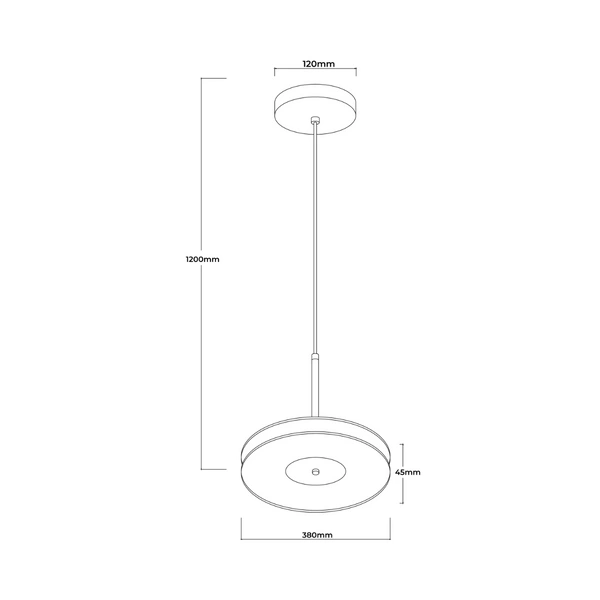 Wisząca lampa duża Casy dymna LED CCT