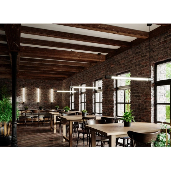 Lampa wisząca VALO TH.008CZ, czarna, 1x14W T8 LED, barwa ciepła 3000K