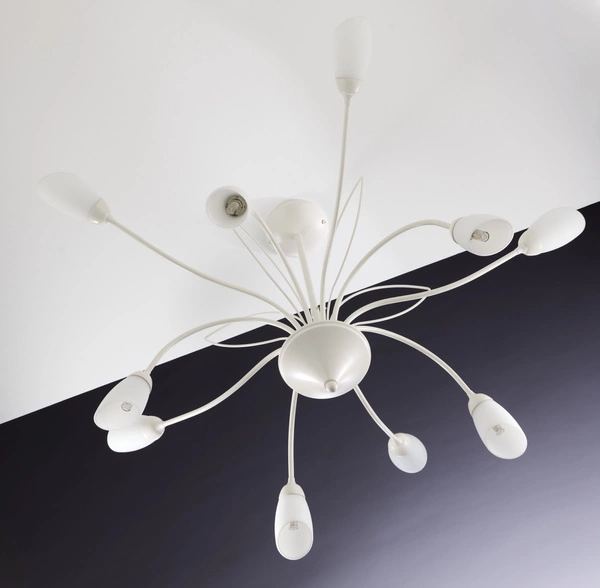 Klasyczny Żyrandol GLORIOSA wys. 50cm 10xG9 14W IP20 | piaskowo-szary