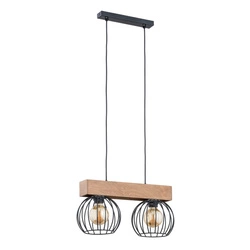 Lampa wisząca ALFA ARIZAN SLIM DREWNIANA 2xE27 18cm | 28172